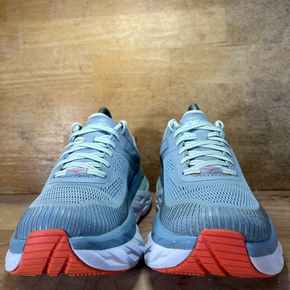 Hoka One One Bondi 7 REFLECTIVE Womens Size 8.5 Running Shoes Sneakers Blue Fog - Picture 2 of 12
